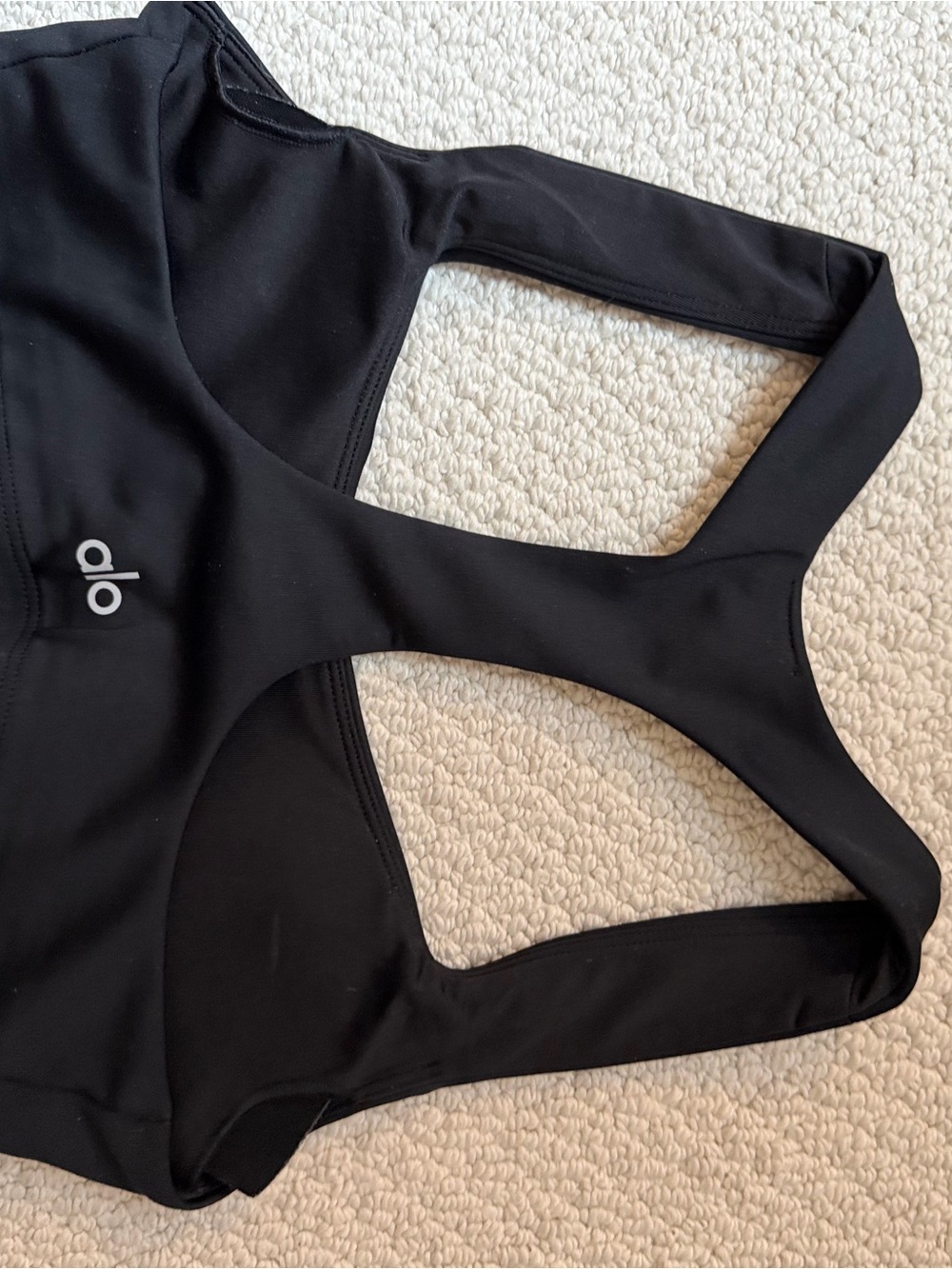 ALO Yoga airlift Black Racerback Sports Bra and High-Waist yoga Shorts Xs - Picture 2 of 7
